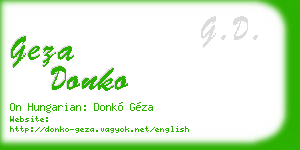 geza donko business card