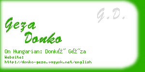 geza donko business card